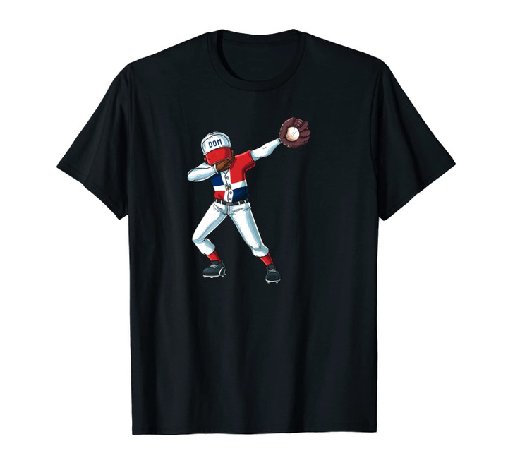 Baseball Dabbing Dominican Republic Player Catcher Pitcher Unisex T-Shirt