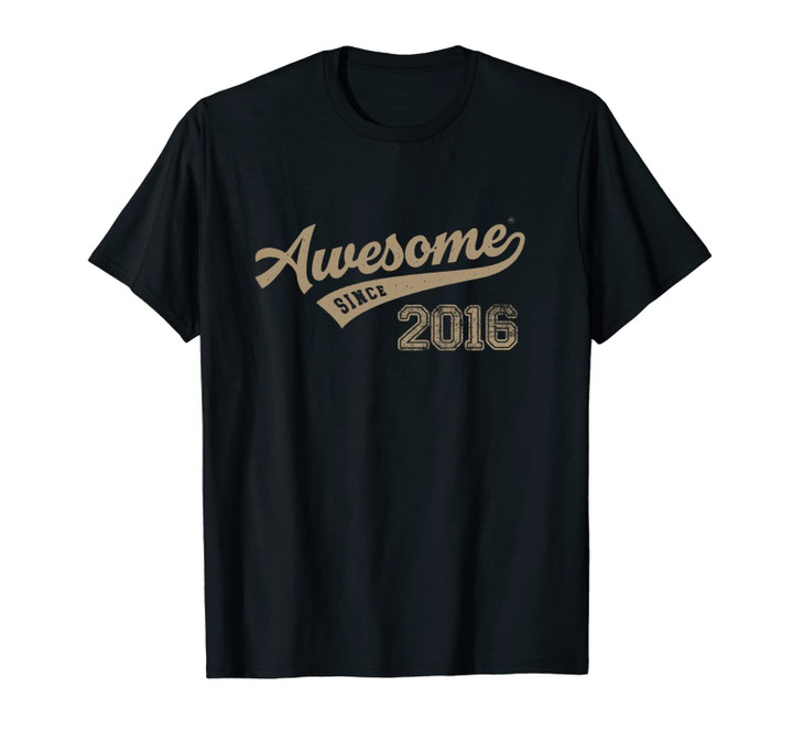 Awesome Since 2016 Old School Baseball 3rd Birthday Gift Unisex T-Shirt