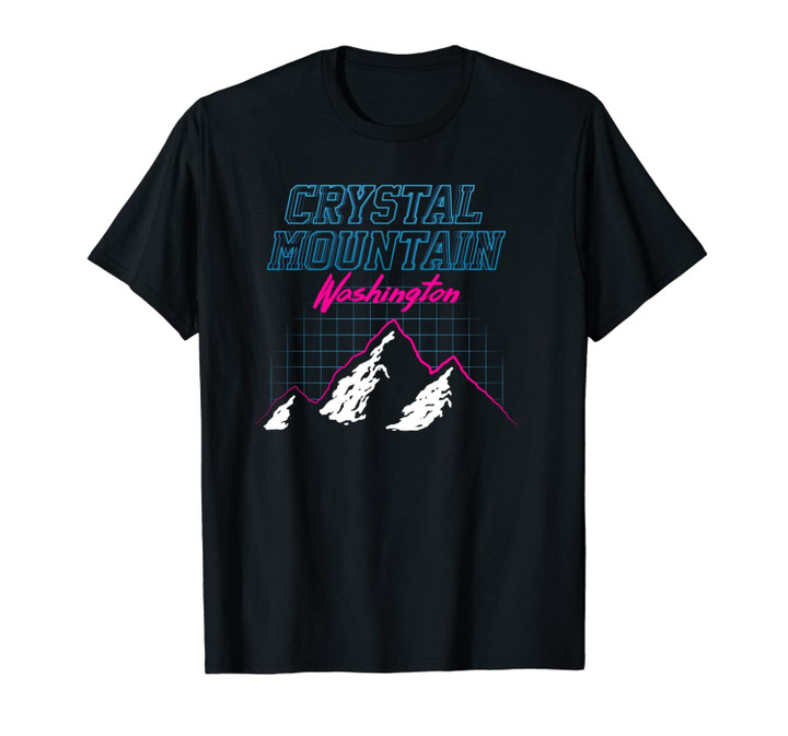 Crystal Mountain, Washington - USA Ski Resort 1980s Retro Unisex T-Shirt