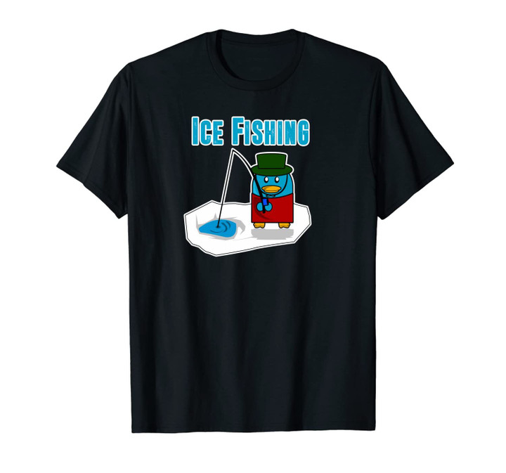 Ice Fishing Penguin | Cute Cold Fish Hunting Gift Unisex T-Shirt