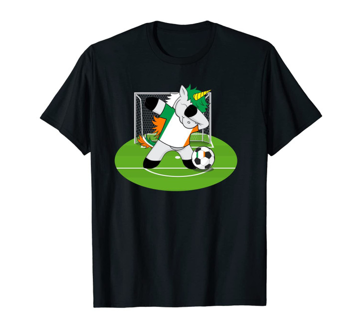 Dabbing Soccer Unicorn Ireland Irish Football Unisex T-Shirt