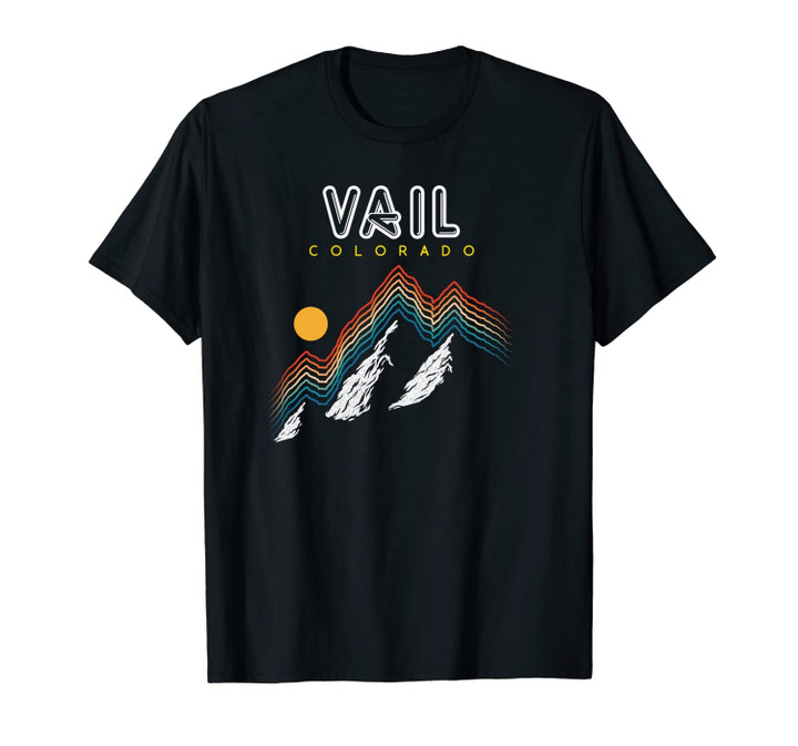 Vail Colorado - USA Ski Resort 1980s Retro Unisex T-Shirt