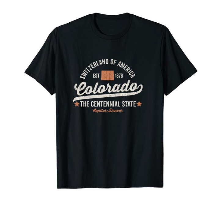 Colorado Vintage Sports Design Centennial State Rough Drk Unisex T-Shirt