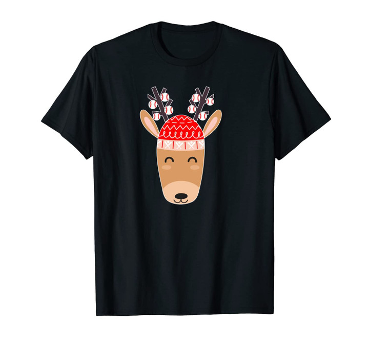 Cute Baseball Christmas Reindeer - Baseball Antlers Unisex T-Shirt