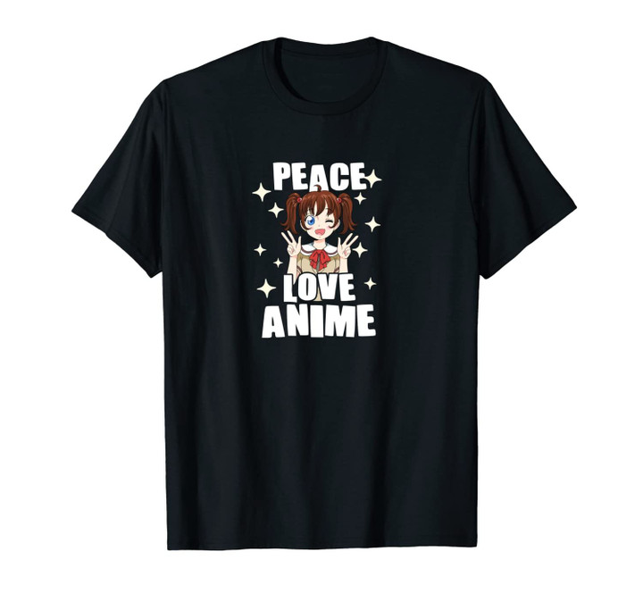 Cute Peace Love Anime Gift Manga Kawaii Unisex T-Shirt