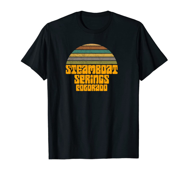 RETRO VINTAGE 70s 80s STYLE STEAMBOAT SPRINGS CO Distressed Unisex T-Shirt
