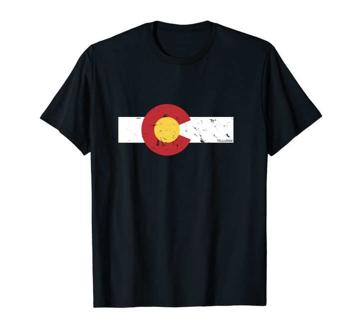 Telluride, Colorado Distressed Flag Unisex T-Shirt