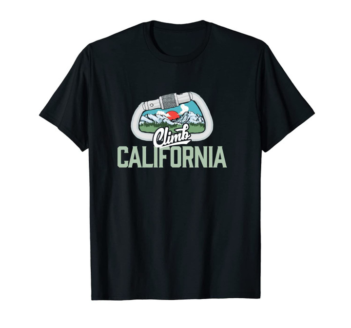 Climb California Retro Rock Climbing Vintage Carabiner Unisex T-Shirt