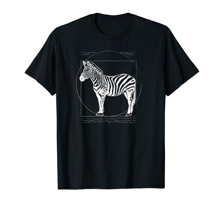 Vitruvian Zebra Art Design Clothes Outfit Gift Zebras Unisex T-Shirt