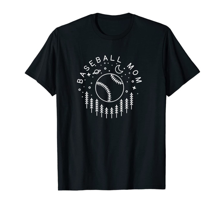 Baseball Mom Unisex T-Shirt Line Art Softball Mom Gift