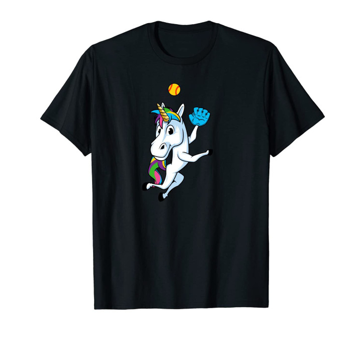 Funny Unicorn Sports Softball And Baseball Magical Player Unisex T-Shirt