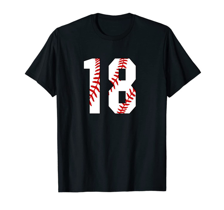 #18 Baseball 18th Birthday Eighteen Baseball Mom Jersey Unisex T-Shirt