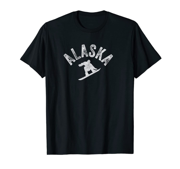 Alaska Snowboard Vintage Snowboarder Retro Unisex T-Shirt