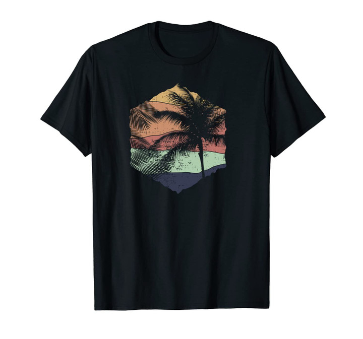Retro Palm Tree Vintage Surf Tropical Gift Design Unisex T-Shirt