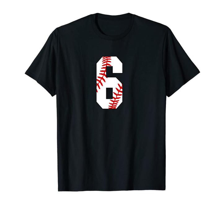 #6 Baseball Baseball Mom Birthday Number Six Fan Unisex T-Shirt