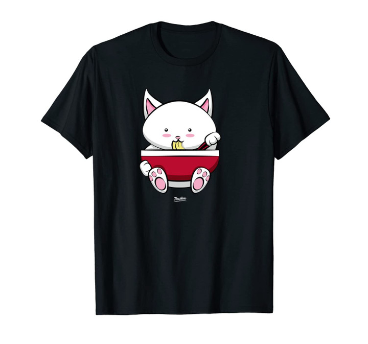 Japanese Anime Cat Ramen Anime Lover Kawaii Cat Lover Unisex T-Shirt