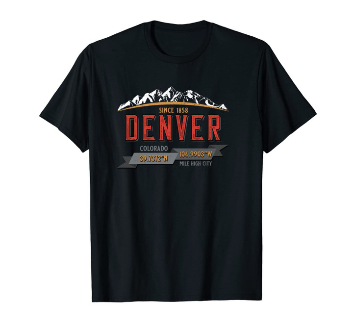 Denver Colorado Souvenir Mile High City GPS Coordinates Gift Unisex T-Shirt
