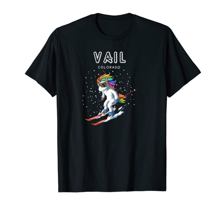 Vail Colorado - Unicorn USA Ski Resort 80s Retro Gift Unisex T-Shirt