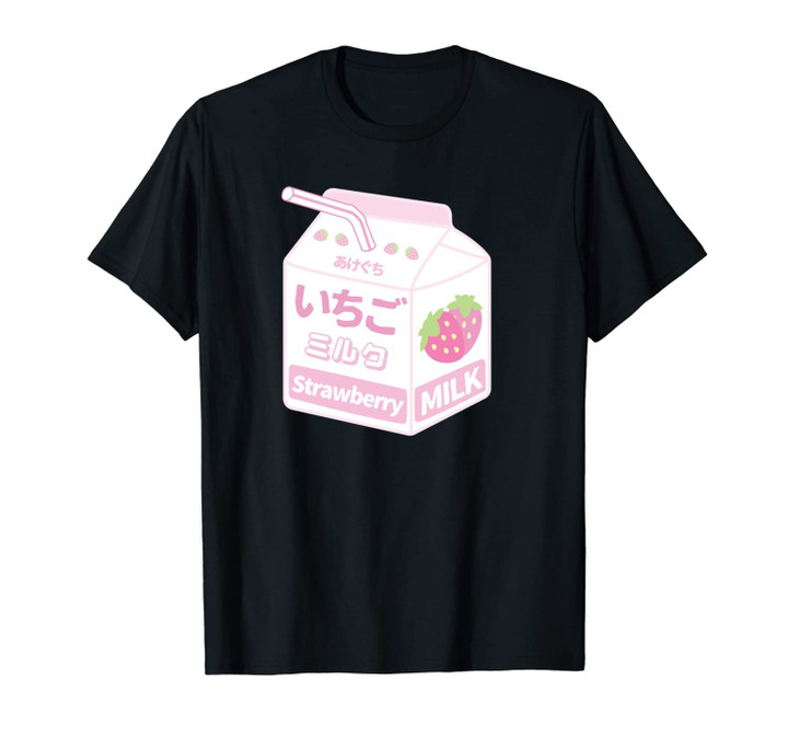 Japanese Otaku Strawberry Milk Ichigo Miruku 90s Kawaii Unisex T-Shirt
