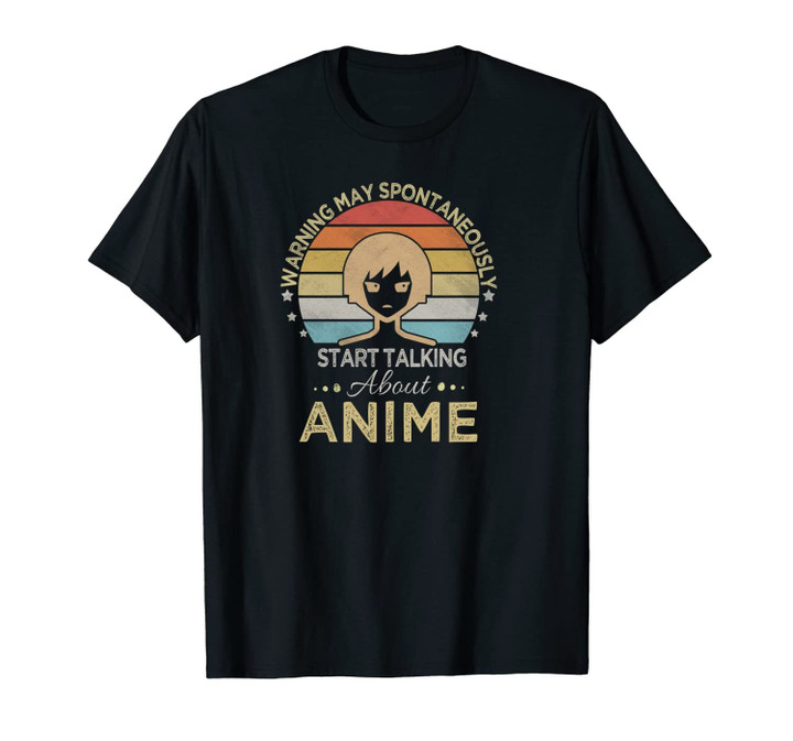 Warning May Spontaneously Start Talking About Anime Retro Unisex T-Shirt