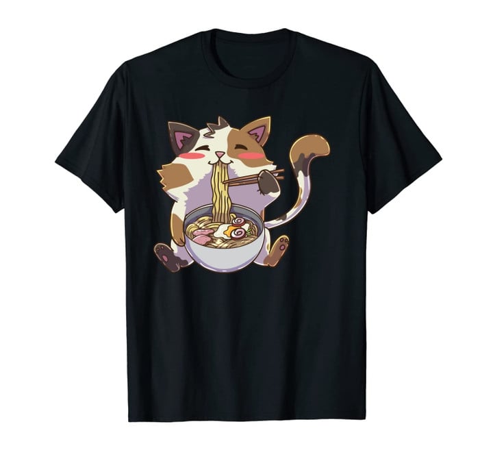 Anime Ramen Cats Kawaii Neko Japanese Gift Unisex T-Shirt