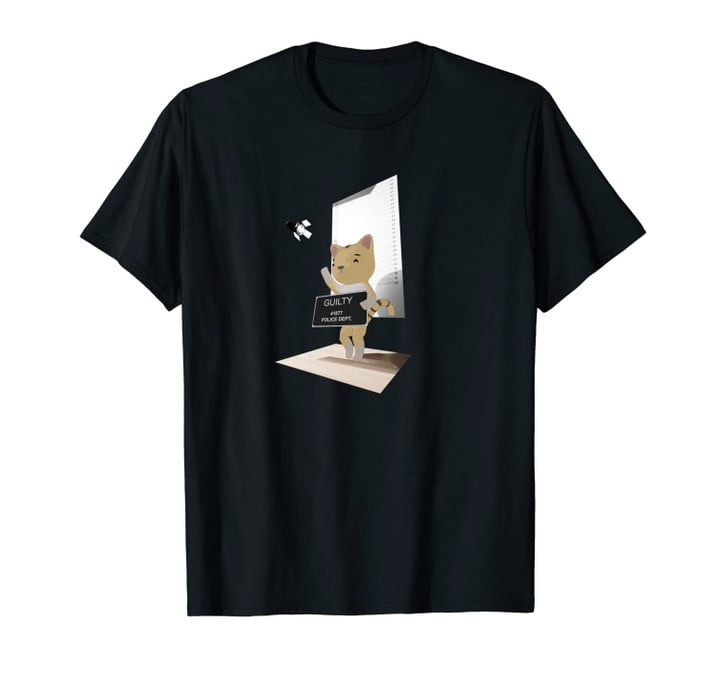 Funny Cute Guilty Kitty Cat Unisex T-Shirt