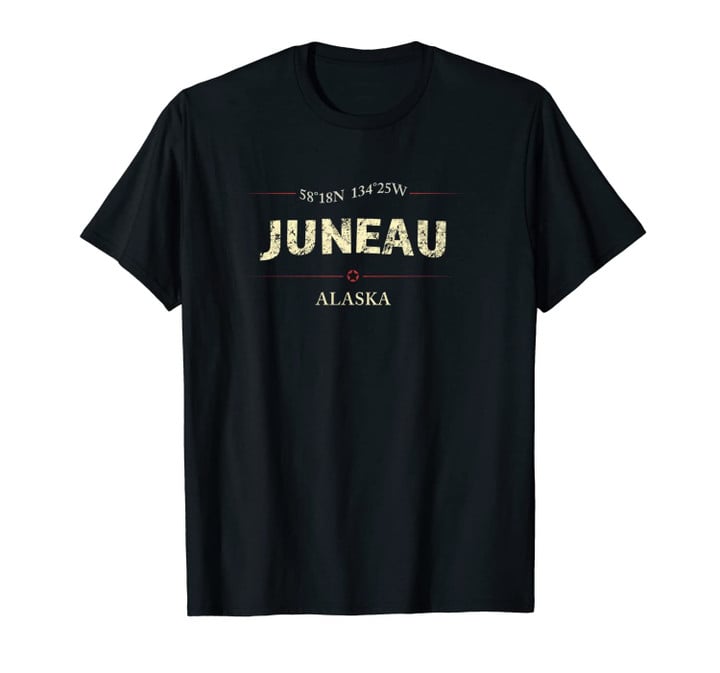 Distressed Juneau Alaska - Latitude & Longitude Unisex T-Shirt