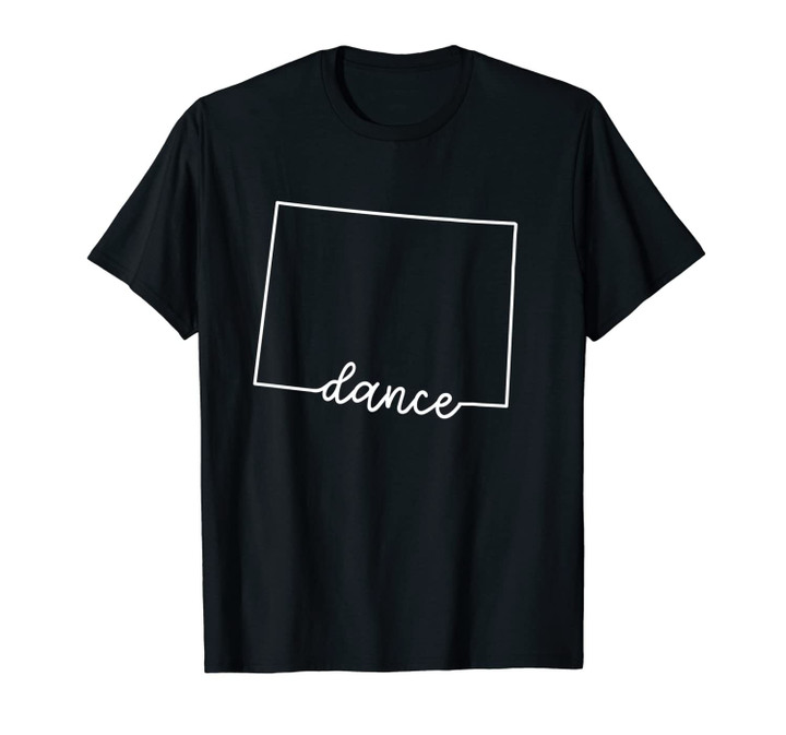 State of Colorado Outline with Dance Script ACJ356b Unisex T-Shirt