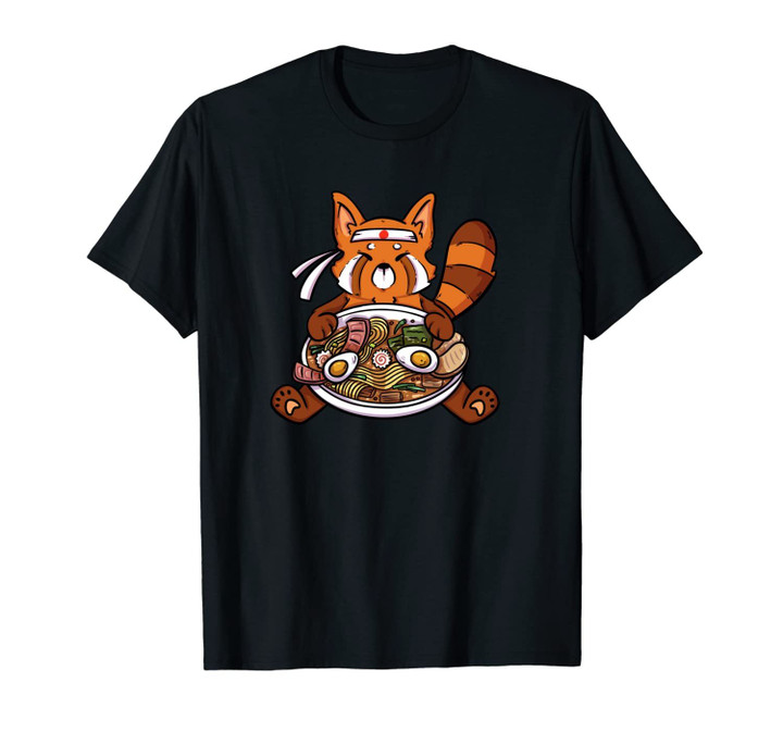 Japanese Anime Kawaii Red Panda Ramen Unisex T-Shirt