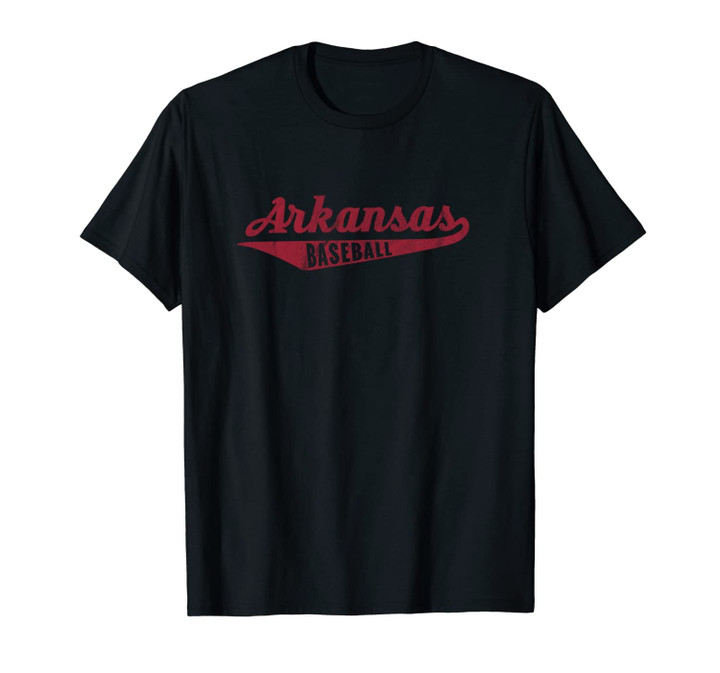 Arkansas Baseball Block and Stencil Font Unisex T-Shirt