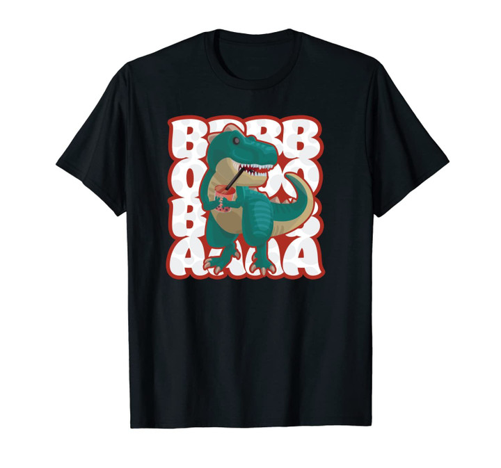 Love Anime Boba Bubble Tea Drink Cute Kawaii T-Rex Dinosaur Unisex T-Shirt