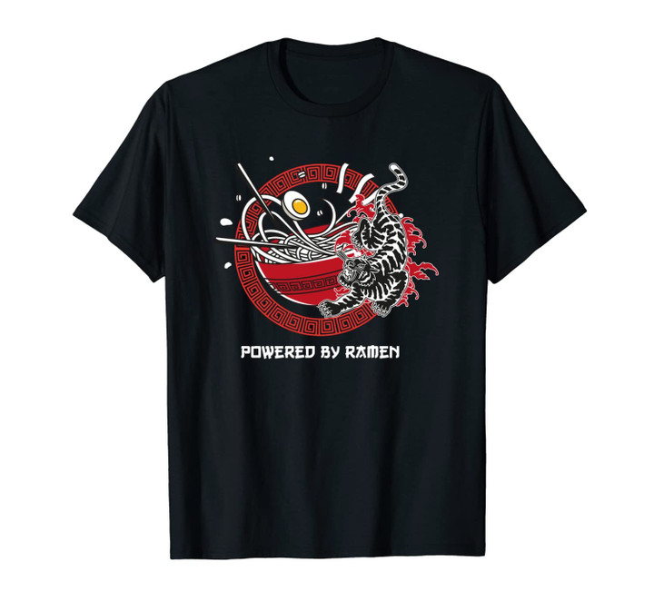 Vintage Cat & Tasty Noodles Gift: Japanese Powered by Ramen Unisex T-Shirt