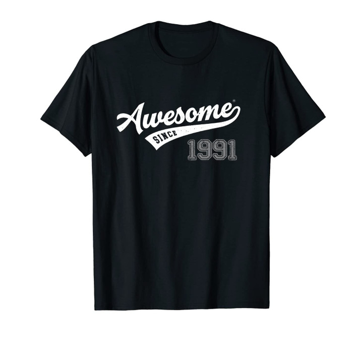 Awesome Since 1991 Old School Baseball 28th Birthday Gift Unisex T-Shirt