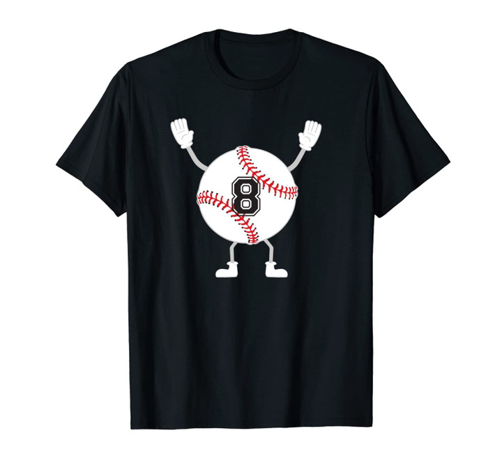 8 years old 8th Birthday Party Funny Baseball Player Gift Unisex T-Shirt