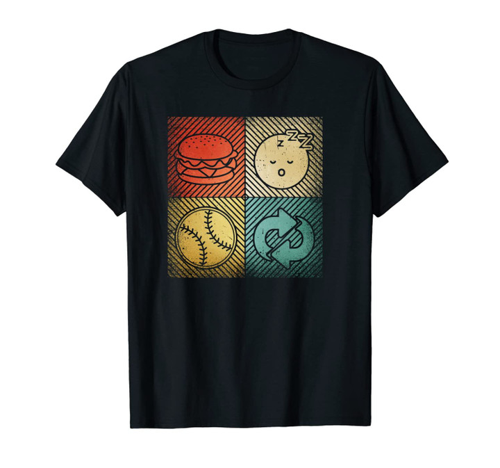 Eat Sleep Baseball Repeat Vintage Baseball Lover Gift Unisex T-Shirt
