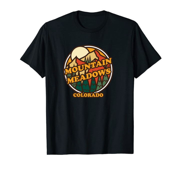 Vintage Mountain Meadows, Colorado Mountain Hiking Print Unisex T-Shirt