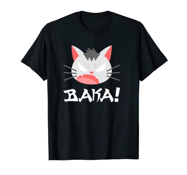 Funny Japanese Anime Chibi Art Baka Cat Unisex T-Shirt