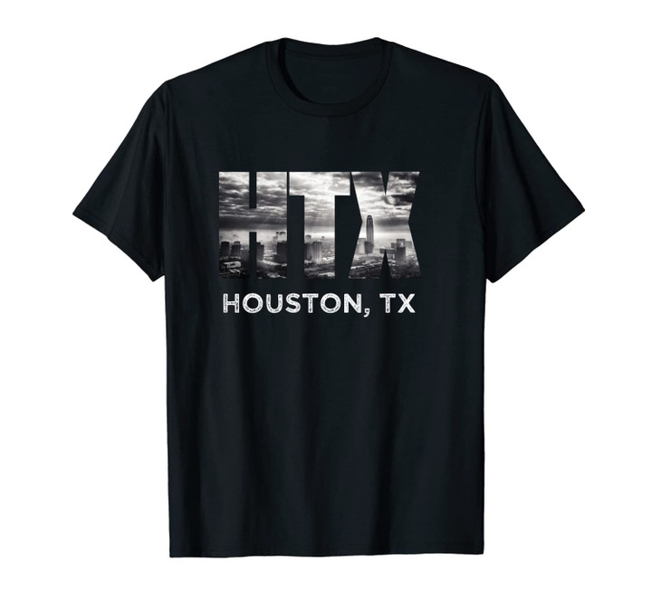 HTX City of Houston Skyline Art Downtown Texas Souvenir Gift Unisex T-Shirt