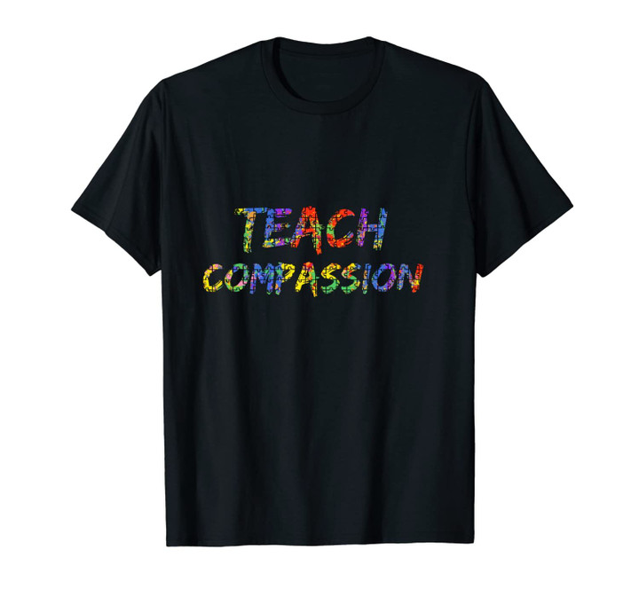 Teacher's Colorful Puzzle Piece Art Design Teach Compassion Unisex T-Shirt