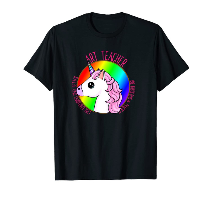 Unicorn Art Teacher Funny Unisex T-Shirt