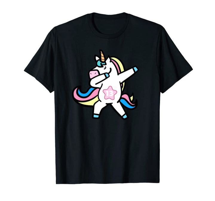 Unicorn Cute Dabbing 13th Birthday | 13 year old gift Unisex T-Shirt