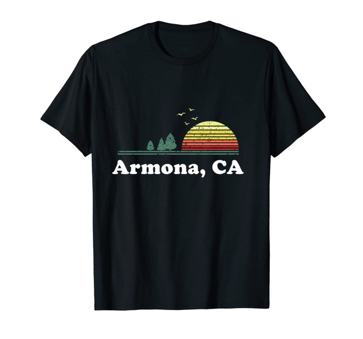 Vintage Armona, California Art Illustration Sunset Souvenir Unisex T-Shirt