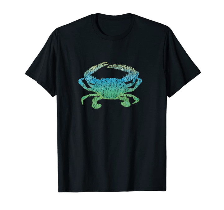 Distressed Crab Art Drawing For Summer Vacations On Beach Unisex T-Shirt