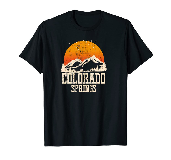 Retro Colorado Springs Rocky Mountains Graphic Art Souvenir Unisex T-Shirt
