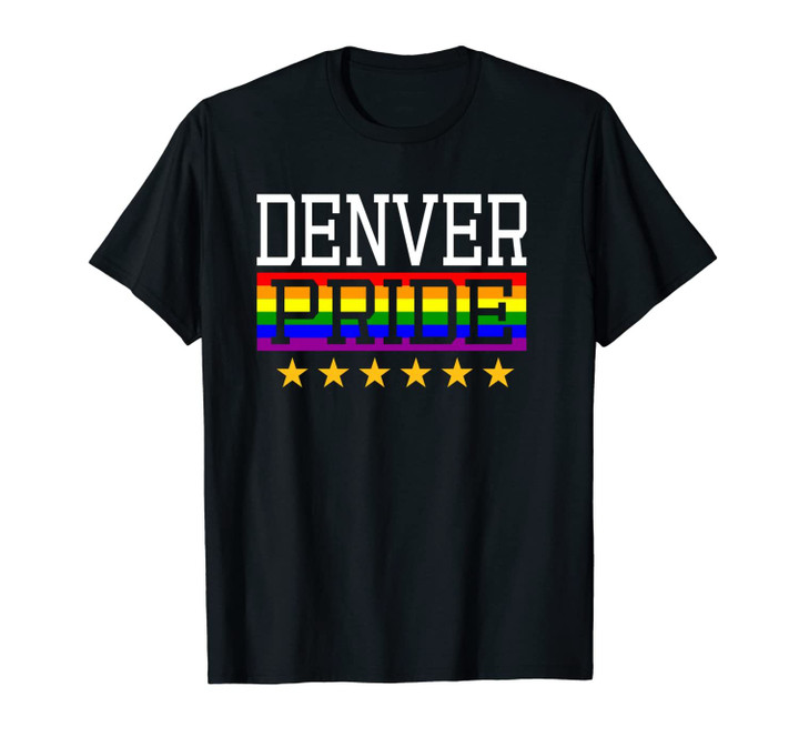 Denver Pride Gay Lesbian Queer LGBT Rainbow Flag Colorado Unisex T-Shirt