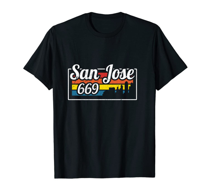 Vintage San Jose City Skyline 669 State Of California Retro Unisex T-Shirt