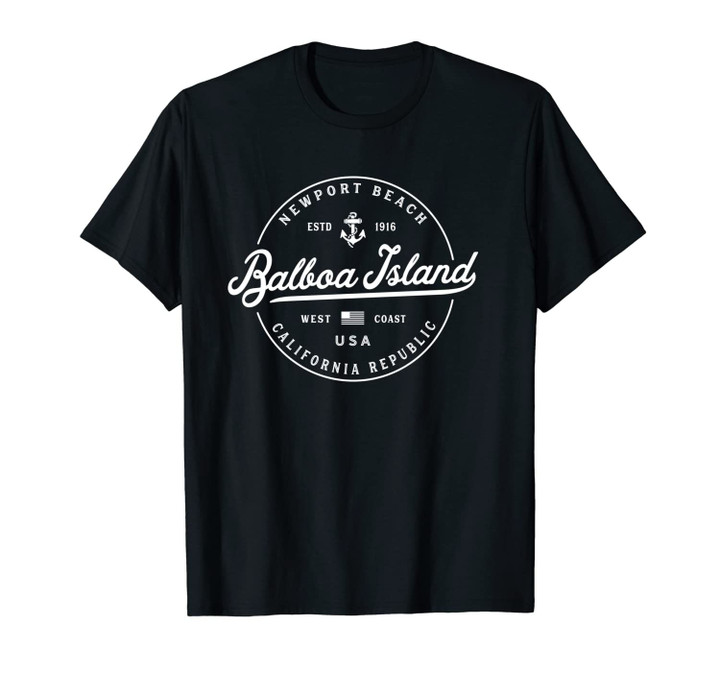 NAUTICAL Anchor Balboa Island California Travel Vacation Unisex T-Shirt
