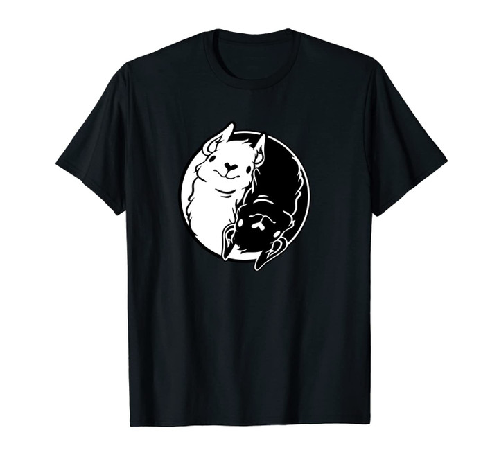 Yin Yang Llamas Funny Graphic Image Design For Llama Lovers Unisex T-Shirt