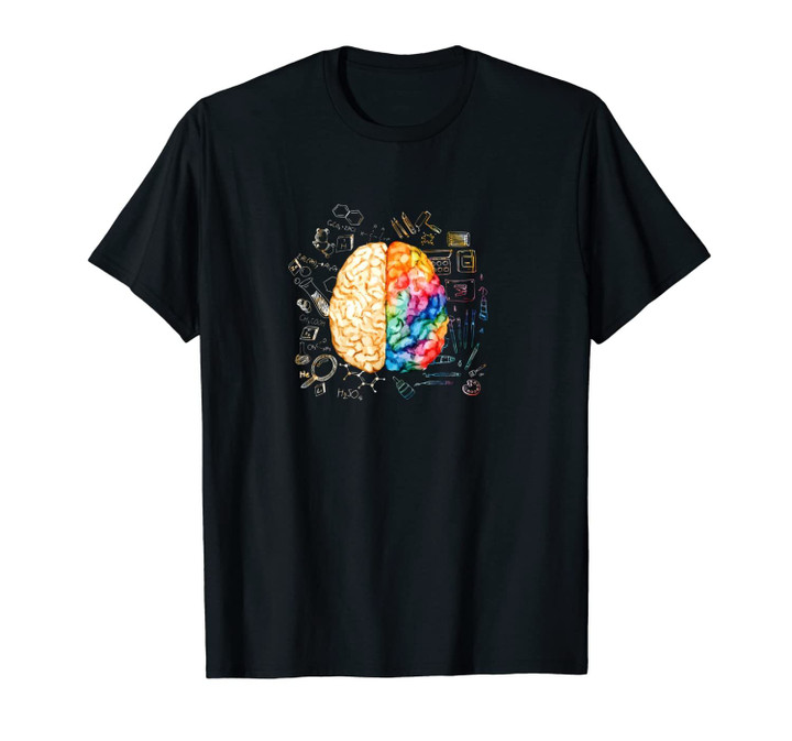 Colorful Brain Science And Art Creative Cool Gift Unisex T-Shirt