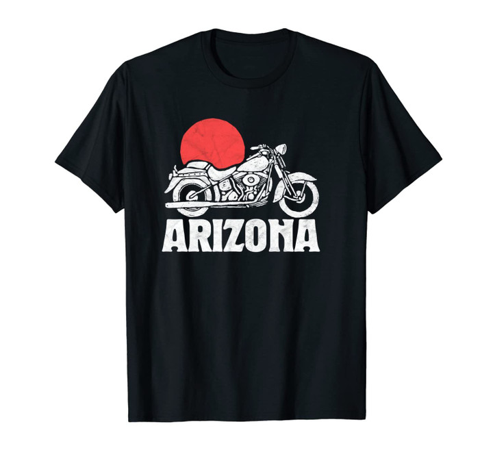 Arizona Vintage Motorcycle & Sun Minimalist Retro Graphic Unisex T-Shirt